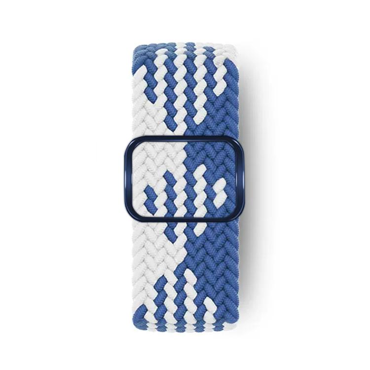 For Apple Watch 42mm / 41mm / 40mm / 38mm Kalebol Eight Buckle Nylon Braided Watch Band(Blue White)