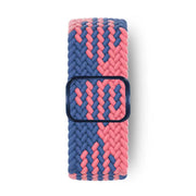For Apple Watch 42mm / 41mm / 40mm / 38mm Kalebol Eight Buckle Nylon Braided Watch Band(Blue Pink)