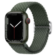 For Apple Watch 42mm / 41mm / 40mm / 38mm Kalebol Eight Buckle Nylon Braided Watch Band(Dark Green)