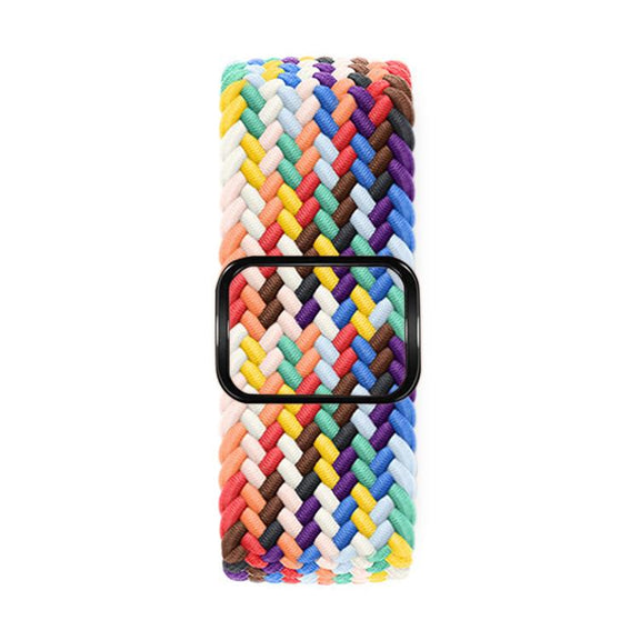 For Apple Watch 42mm / 41mm / 40mm / 38mm Kalebol Eight Buckle Nylon Braided Watch Band(Rainbow)