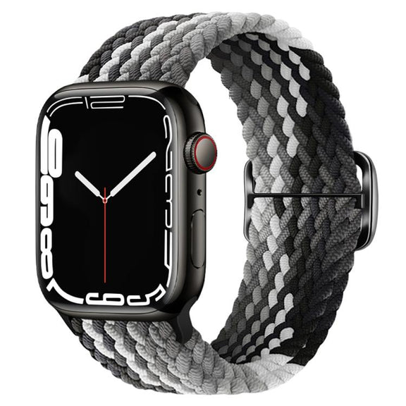 For Apple Watch 42mm / 41mm / 40mm / 38mm Kalebol Eight Buckle Nylon Braided Watch Band(Chocolate)