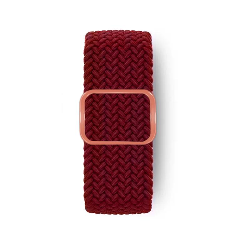 For Apple Watch 42mm / 41mm / 40mm / 38mm Kalebol Eight Buckle Nylon Braided Watch Band(Wine Red)