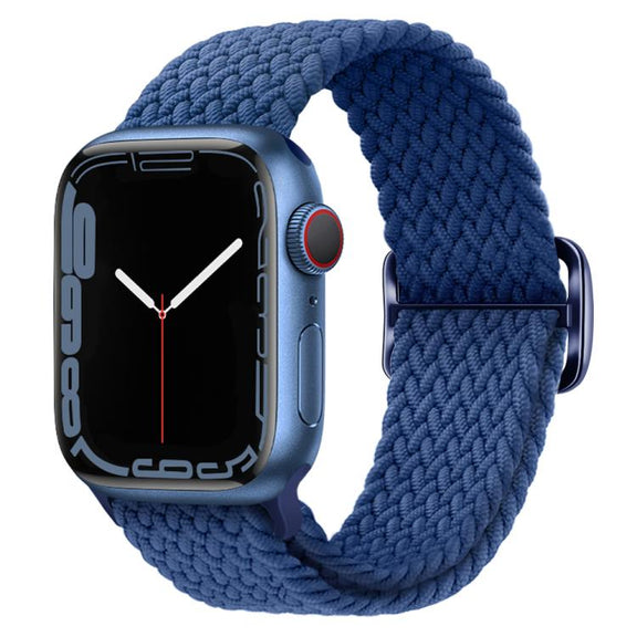 For Apple Watch 42mm / 41mm / 40mm / 38mm Kalebol Eight Buckle Nylon Braided Watch Band(Cold Blue)