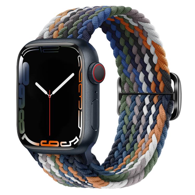 For Apple Watch 42mm / 41mm / 40mm / 38mm Kalebol Eight Buckle Nylon Braided Watch Band(Denim Colorful) - Watch Bands by Kalebol | Online Shopping South Africa | PMC TechLife | Buy Now Pay Later Mobicred