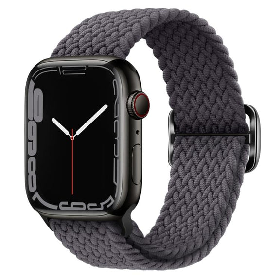 For Apple Watch 42mm / 41mm / 40mm / 38mm Kalebol Eight Buckle Nylon Braided Watch Band(Space Gray)