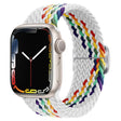 For Apple Watch 42mm / 41mm / 40mm / 38mm Kalebol Eight Buckle Nylon Braided Watch Band(White Rainbow) - Watch Bands by Kalebol | Online Shopping South Africa | PMC TechLife | Buy Now Pay Later Mobicred