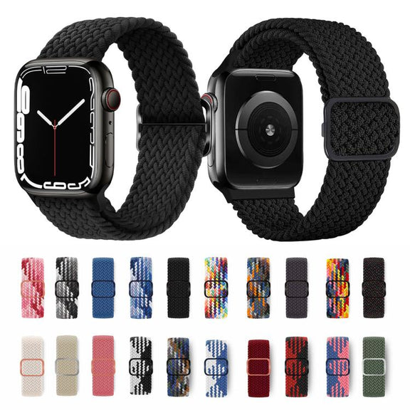 For Apple Watch 46mm / 49mm / 45mm / 44mm Kalebol Eight Buckle Nylon Braided Watch Band(Wine Red)
