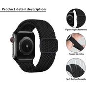 For Apple Watch 46mm / 49mm / 45mm / 44mm Kalebol Eight Buckle Nylon Braided Watch Band(Blue White)