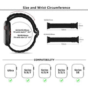 For Apple Watch 42mm / 41mm / 40mm / 38mm Kalebol Eight Buckle Nylon Braided Watch Band(White Rainbow)
