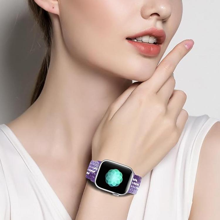 For Apple Watch 42mm / 41mm / 40mm / 38mm Kalebol Eight Buckle Nylon Braided Watch Band(Blue Pink) - Watch Bands by Kalebol | Online Shopping South Africa | PMC TechLife | Buy Now Pay Later Mobicred