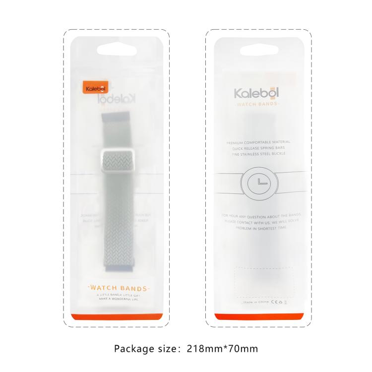 For Apple Watch 46mm / 49mm / 45mm / 44mm Kalebol Eight Buckle Nylon Braided Watch Band(Dark Blue)