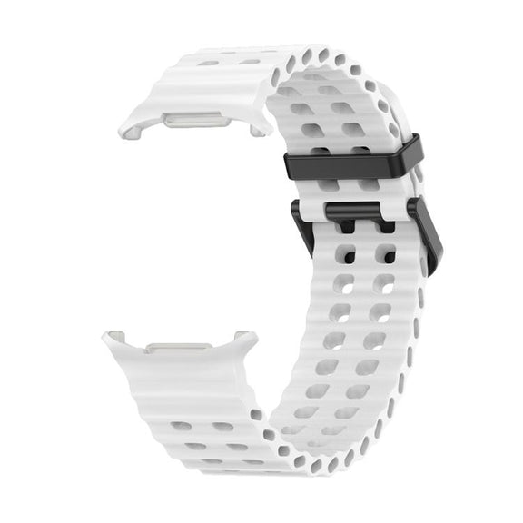 For Samsung Galaxy Watch Ultra 47mm Kalebol Porous Breathable Silicone Watch Band(White)