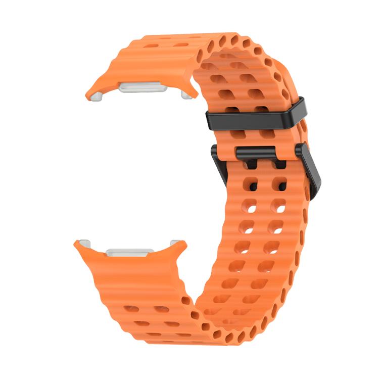 For Samsung Galaxy Watch Ultra 47mm Kalebol Porous Breathable Silicone Watch Band(Orange)