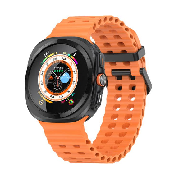 For Samsung Galaxy Watch Ultra 47mm Kalebol Porous Breathable Silicone Watch Band(Orange)