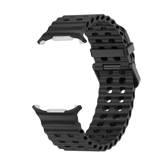 For Samsung Galaxy Watch Ultra 47mm Kalebol Porous Breathable Silicone Watch Band(Black)