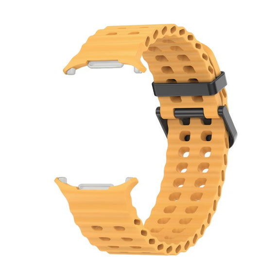 For Samsung Galaxy Watch Ultra 47mm / Ultra 2025 Kalebol Porous Breathable Silicone Watch Band(Yellow)