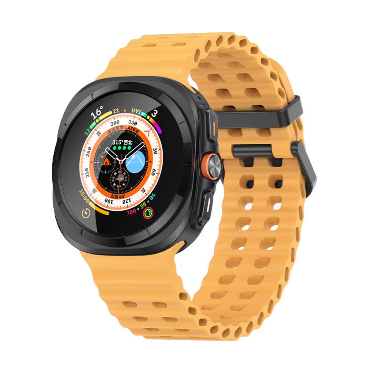 For Samsung Galaxy Watch Ultra 47mm / Ultra 2025 Kalebol Porous Breathable Silicone Watch Band(Yellow) - free shipping - PMc TechLife - Order now!