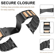 For Apple Watch 46mm / 49mm / 45mm / 44mm Kalebol Tooling Metal Zinc Alloy Watch Band(Black Rose Gold)