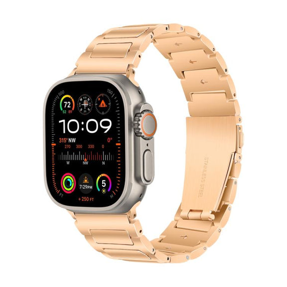 For Apple Watch 46mm / 49mm / 45mm / 44mm Kalebol Tooling Metal Zinc Alloy Watch Band(Rose Gold)
