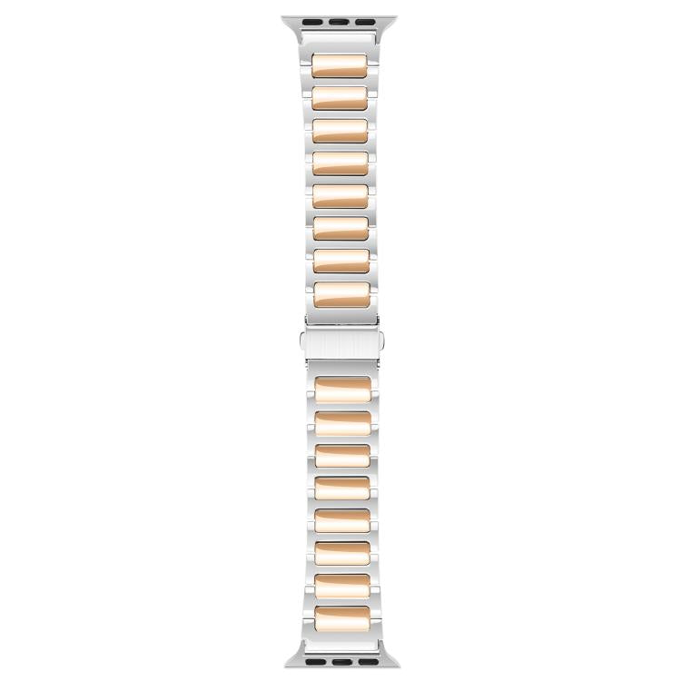 For Apple Watch 46mm / 49mm / 45mm / 44mm Kalebol Tooling Metal Zinc Alloy Watch Band(Silver Rose Gold)