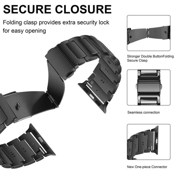 For Apple Watch 42mm / 41mm / 40mm / 38mm Kalebol Tooling Metal Zinc Alloy Watch Band(Black)