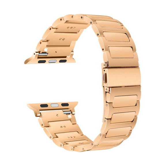 For Apple Watch 42mm / 41mm / 40mm / 38mm Kalebol Tooling Metal Zinc Alloy Watch Band(Rose Gold)
