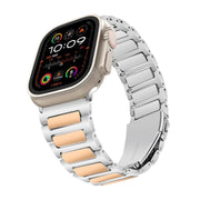 For Apple Watch 42mm / 41mm / 40mm / 38mm Kalebol Tooling Metal Zinc Alloy Watch Band(Silver Rose Gold)