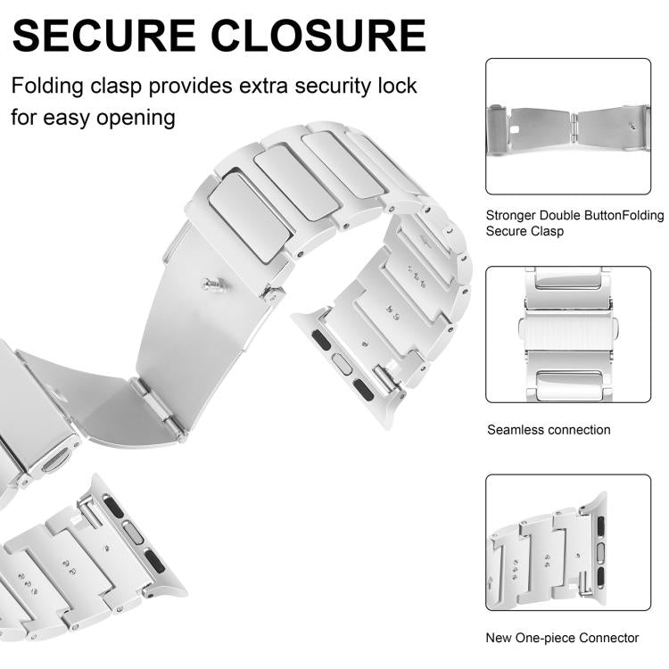 For Apple Watch 42mm / 41mm / 40mm / 38mm Kalebol Tooling Metal Zinc Alloy Watch Band(Silver)