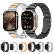 For Apple Watch 46mm / 49mm / 45mm / 44mm Kalebol Tooling Metal Zinc Alloy Watch Band(Black Rose Gold)