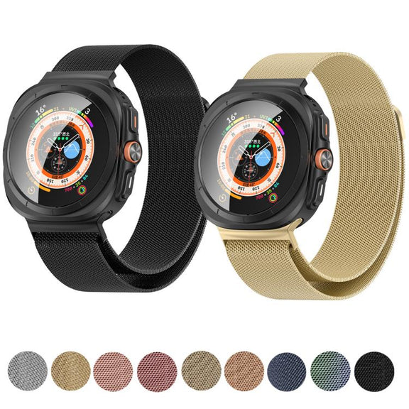 For Samsung Galaxy Watch Ultra 47mm / Ultra 2025 Kalebol Milanese Stainless Steel Watch Band(Starlight)