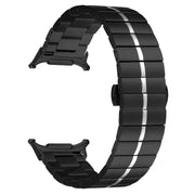 For Samsung Galaxy Watch Ultra 47mm / Ultra 2025 Kalebol One-bead Stainless Steel Watch Band(Black Silver)