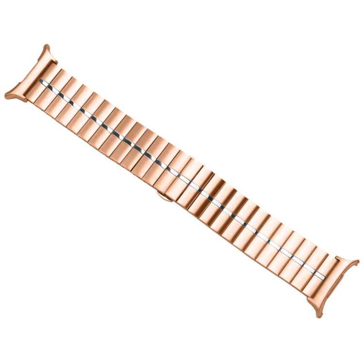 For Samsung Galaxy Watch Ultra 47mm / Ultra 2025 Kalebol One-bead Stainless Steel Watch Band(Rose Gold Silver)
