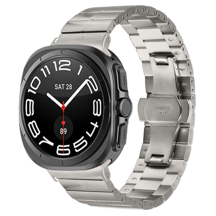 For Samsung Galaxy Watch Ultra 47mm Kalebol One-bead Stainless Steel Watch Band(Titanium) - free shipping - PMc TechLife - Order now!