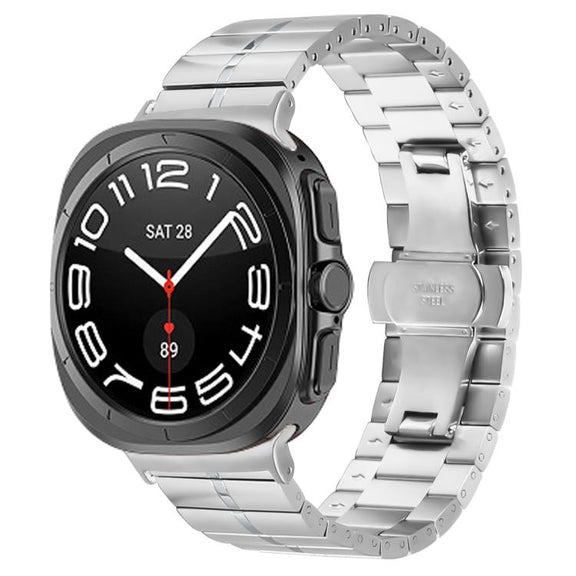 For Samsung Galaxy Watch Ultra 47mm Kalebol One-bead Stainless Steel Watch Band(Silver)