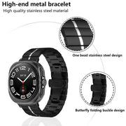 For Samsung Galaxy Watch Ultra 47mm Kalebol One-bead Stainless Steel Watch Band(Gold Silver)