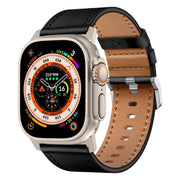 For Apple Watch 46mm / 49mm / 45mm / 44mm Kalebol Genuine Leather Watch Band(Titanium Black)