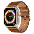 For Apple Watch 46mm / 49mm / 45mm / 44mm Kalebol Genuine Leather Watch Band(Titanium Red Brown) - free shipping - PMc TechLife - Order now!