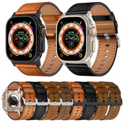 For Apple Watch 46mm / 49mm / 45mm / 44mm Kalebol Genuine Leather Watch Band(Black)