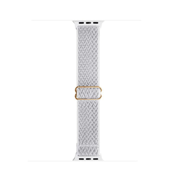 For Apple Watch 46mm / 49mm / 45mm / 44mm Kalebol Eight Buckle Wavy Braided Nylon Watch Band(White)