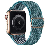 For Apple Watch 46mm / 49mm / 45mm / 44mm Kalebol Eight Buckle Wavy Braided Nylon Watch Band(Emerald Green)