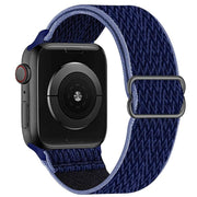 For Apple Watch 46mm / 49mm / 45mm / 44mm Kalebol Eight Buckle Wavy Braided Nylon Watch Band(Navy Blue)