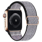 For Apple Watch 46mm / 49mm / 45mm / 44mm Kalebol Eight Buckle Wavy Braided Nylon Watch Band(Black Grey)