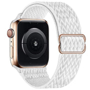 For Apple Watch 46mm / 49mm / 45mm / 44mm Kalebol Eight Buckle Wavy Braided Nylon Watch Band(Bright White)