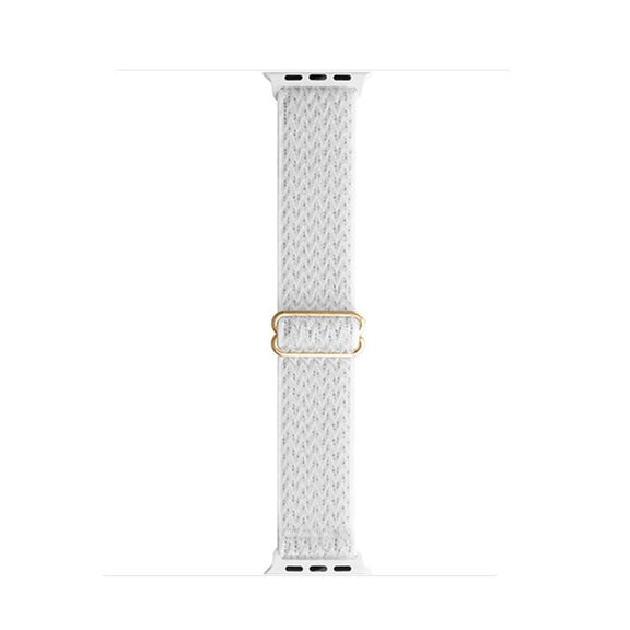 For Apple Watch 46mm / 49mm / 45mm / 44mm Kalebol Eight Buckle Wavy Braided Nylon Watch Band(Bright White)