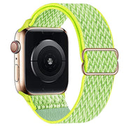 For Apple Watch 46mm / 49mm / 45mm / 44mm Kalebol Eight Buckle Wavy Braided Nylon Watch Band(Bright Green)