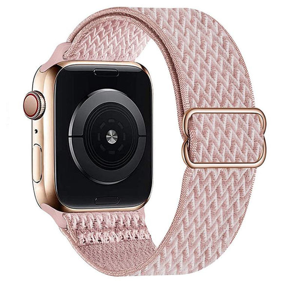 For Apple Watch 46mm / 49mm / 45mm / 44mm Kalebol Eight Buckle Wavy Braided Nylon Watch Band(Rose Pink)