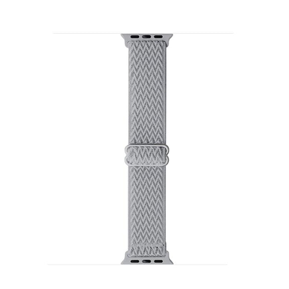 For Apple Watch 46mm / 49mm / 45mm / 44mm Kalebol Eight Buckle Wavy Braided Nylon Watch Band(Light Grey)