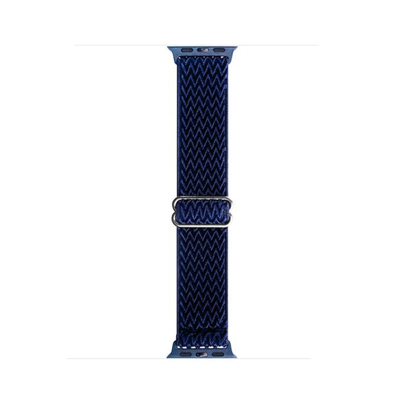 For Apple Watch 46mm / 49mm / 45mm / 44mm Kalebol Eight Buckle Wavy Braided Nylon Watch Band(Dark Blue)