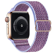 For Apple Watch 46mm / 49mm / 45mm / 44mm Kalebol Eight Buckle Wavy Braided Nylon Watch Band(Purple)
