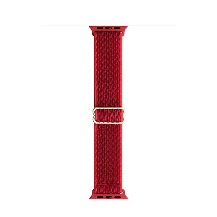 For Apple Watch 46mm / 49mm / 45mm / 44mm Kalebol Eight Buckle Wavy Braided Nylon Watch Band(Red)